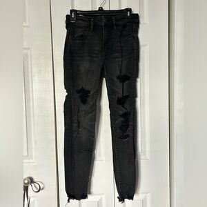 American Eagle Black Distressed Women's Jeans